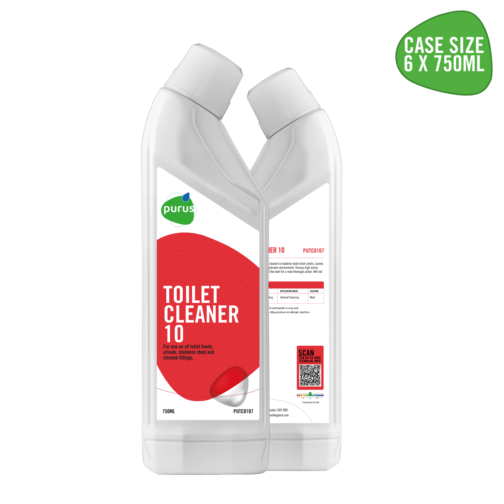 Purus Toilet Cleaner 10 | Perfumed Toilet Cleaner  - 6 x 750 ml