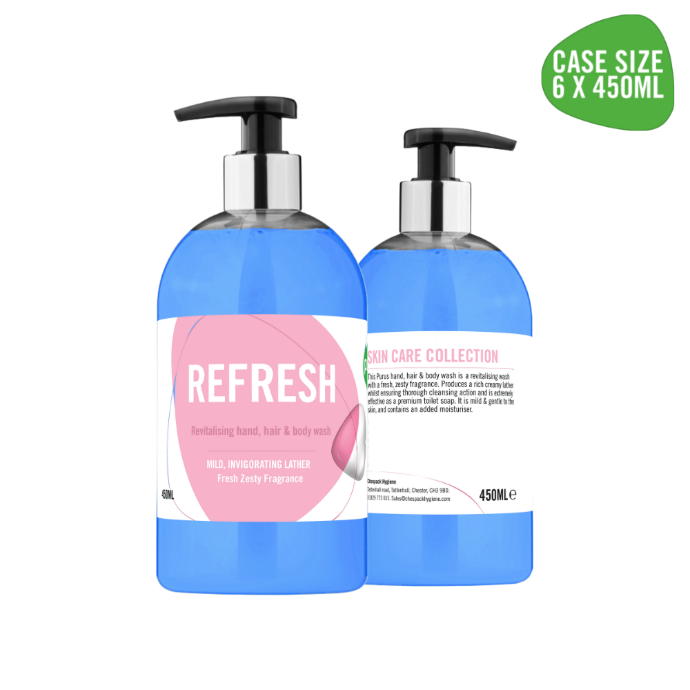 Purus Premium Refresh Hand, Hair & Body Wash  6 x 450ML