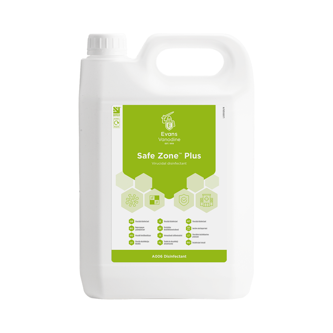 Evans Safe Zone Plus - Disinfectant Cleaner 5 Ltr
