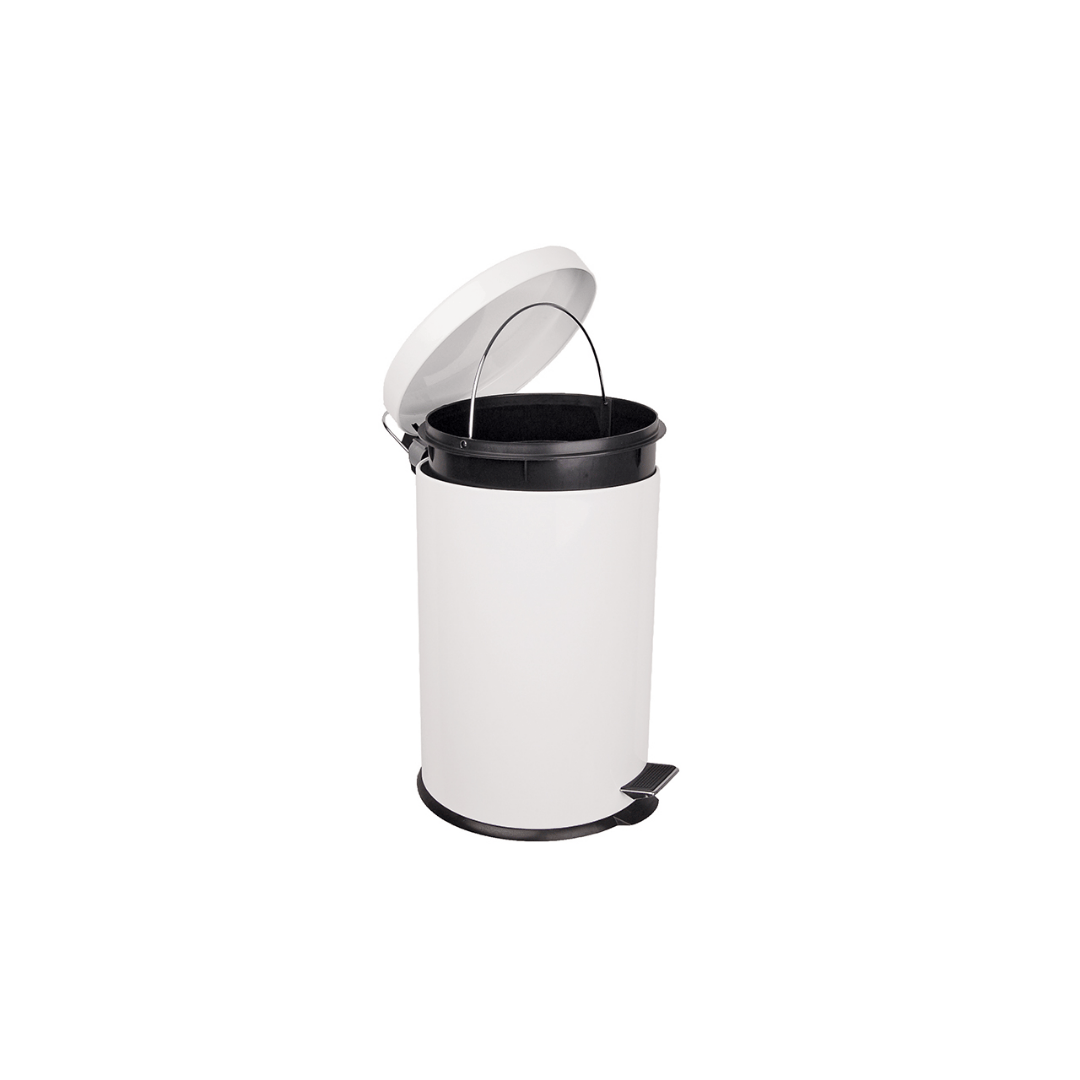 20 Ltr White Pedal Bin