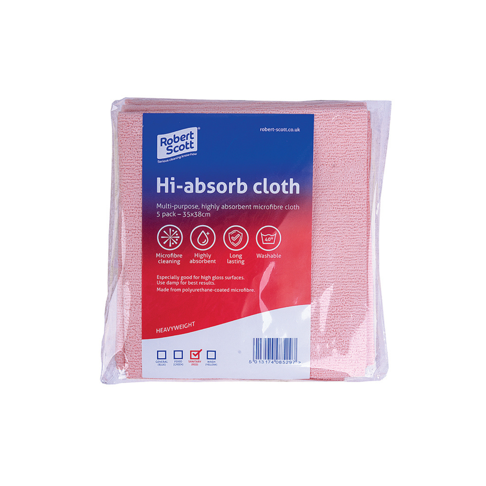 Hi-absorb Microfibre Cloth - Red