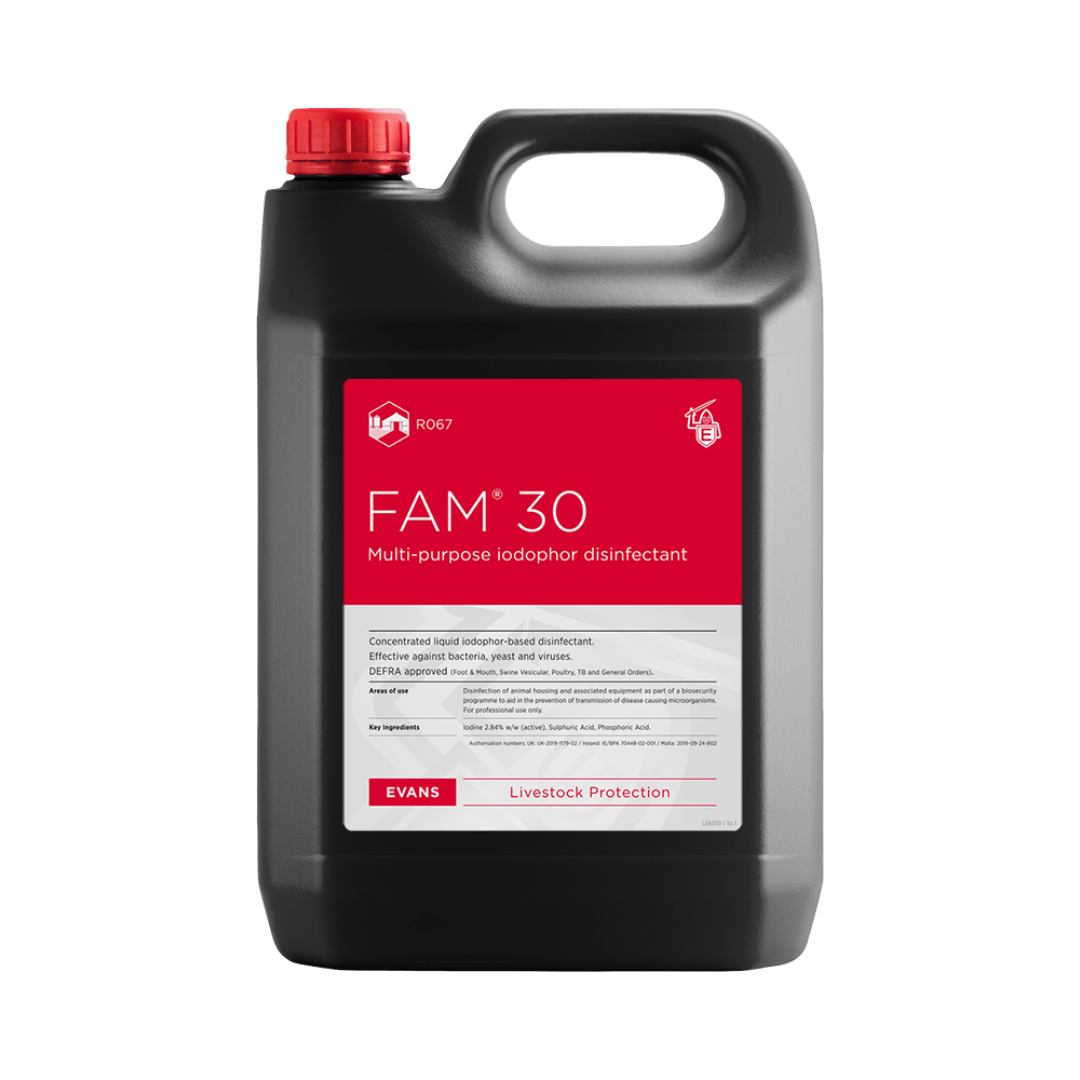 Evans Fam 30 - Iodophor Disinfectant 5 Ltr