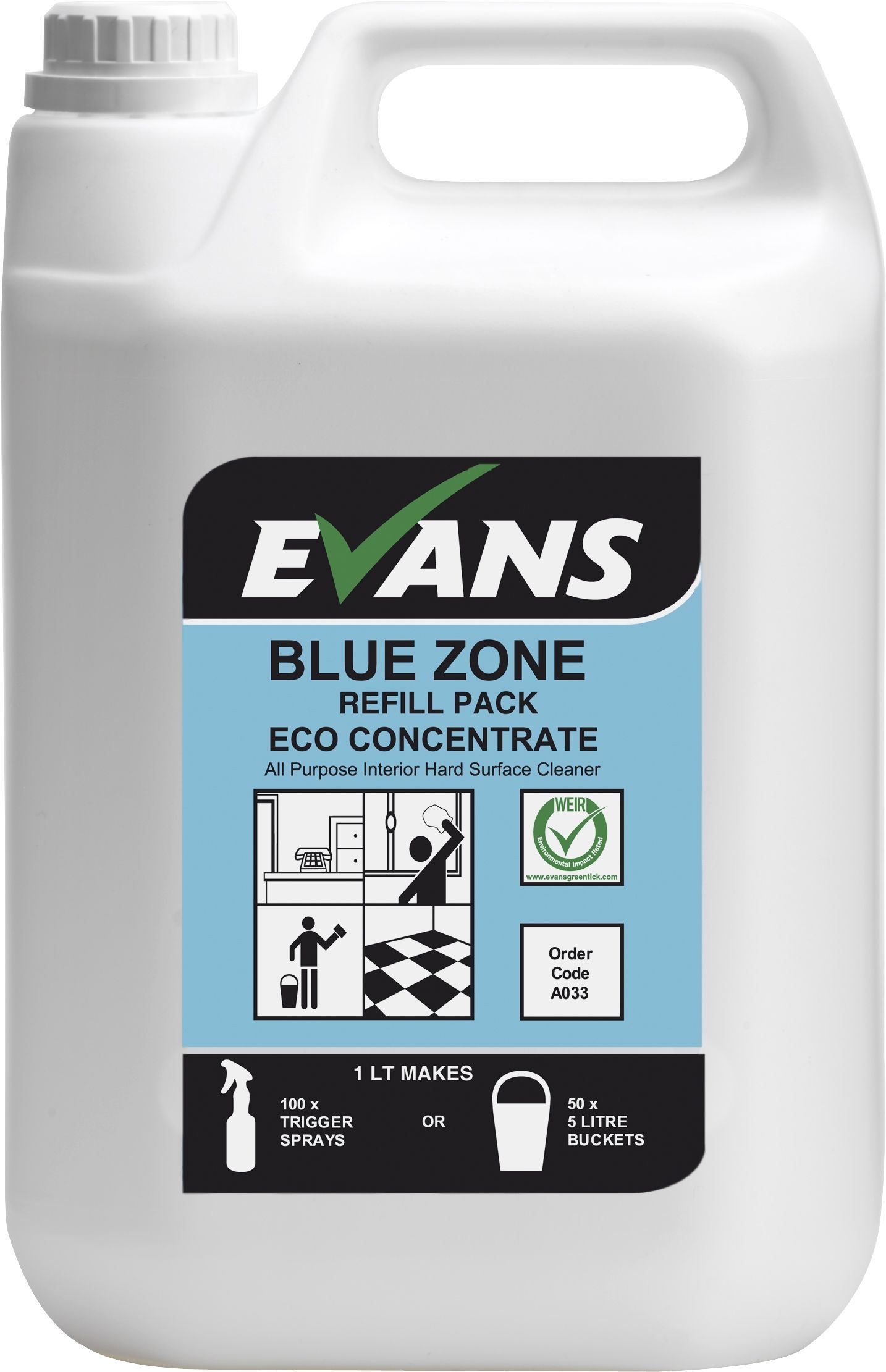 Evans Eco Concentrate - EC6 All-Purpose Blue Zone  5 Ltr