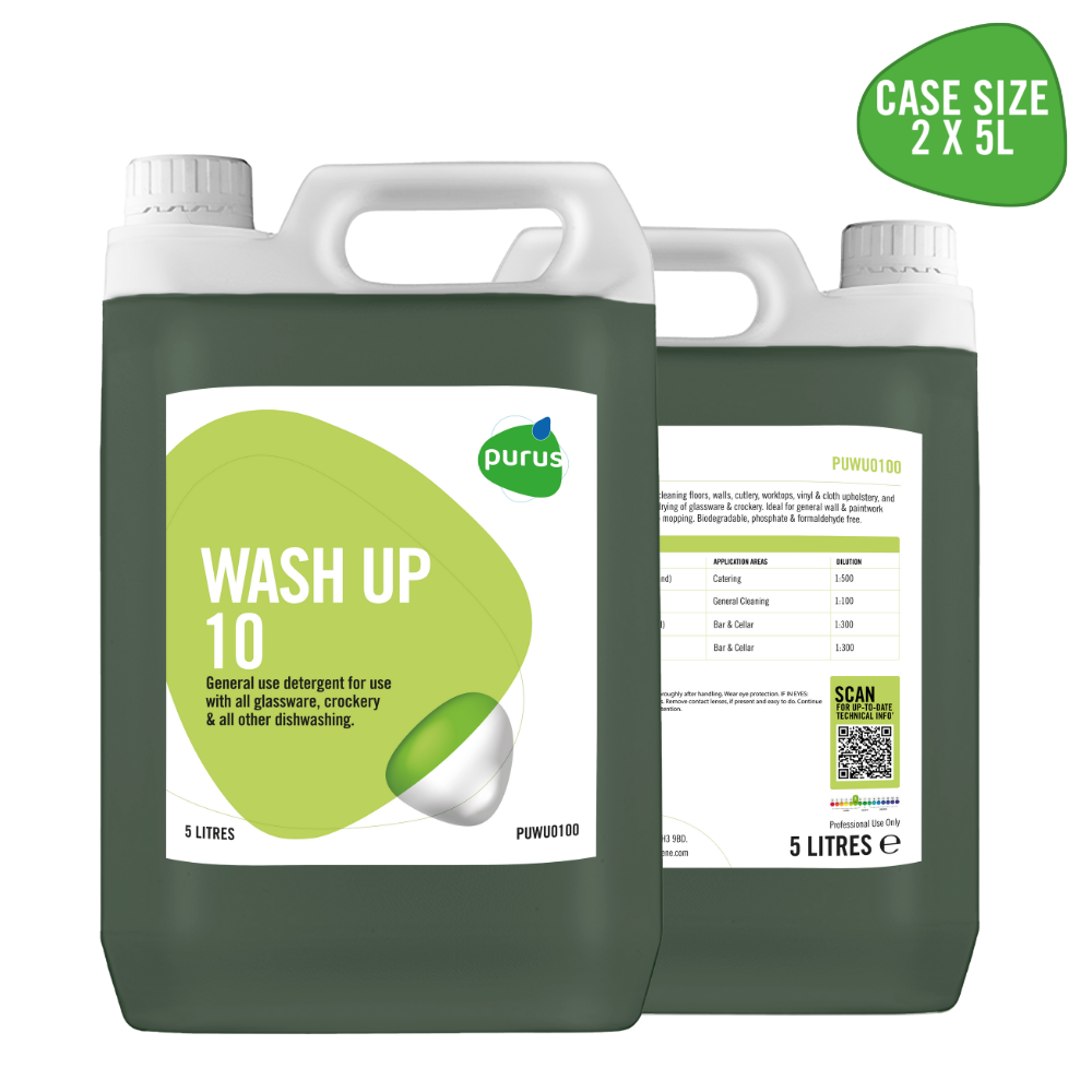 Purus General Use Wash Up Detergent 10 | 2 x 5 Ltr
