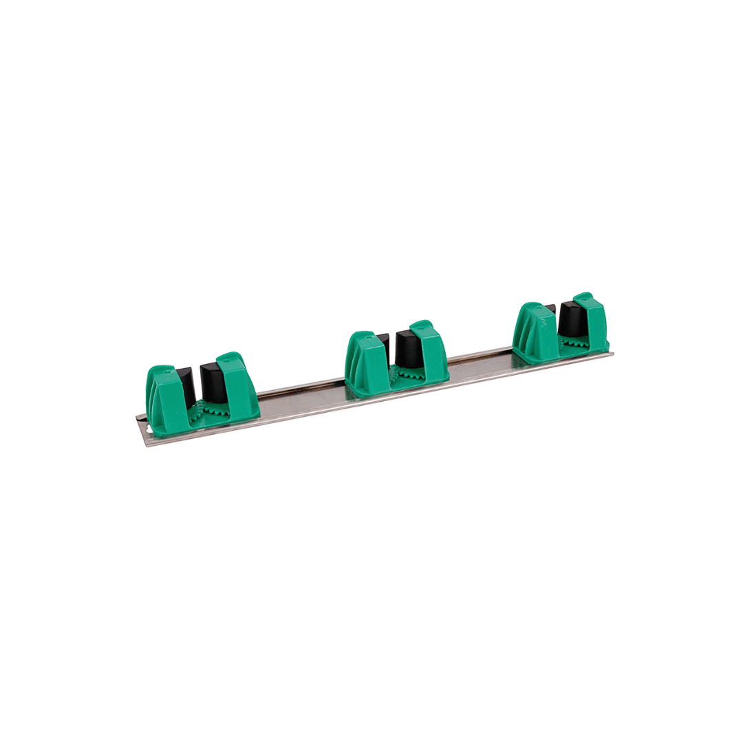 Aluminium Wall Tidy with 3 Holders - Green