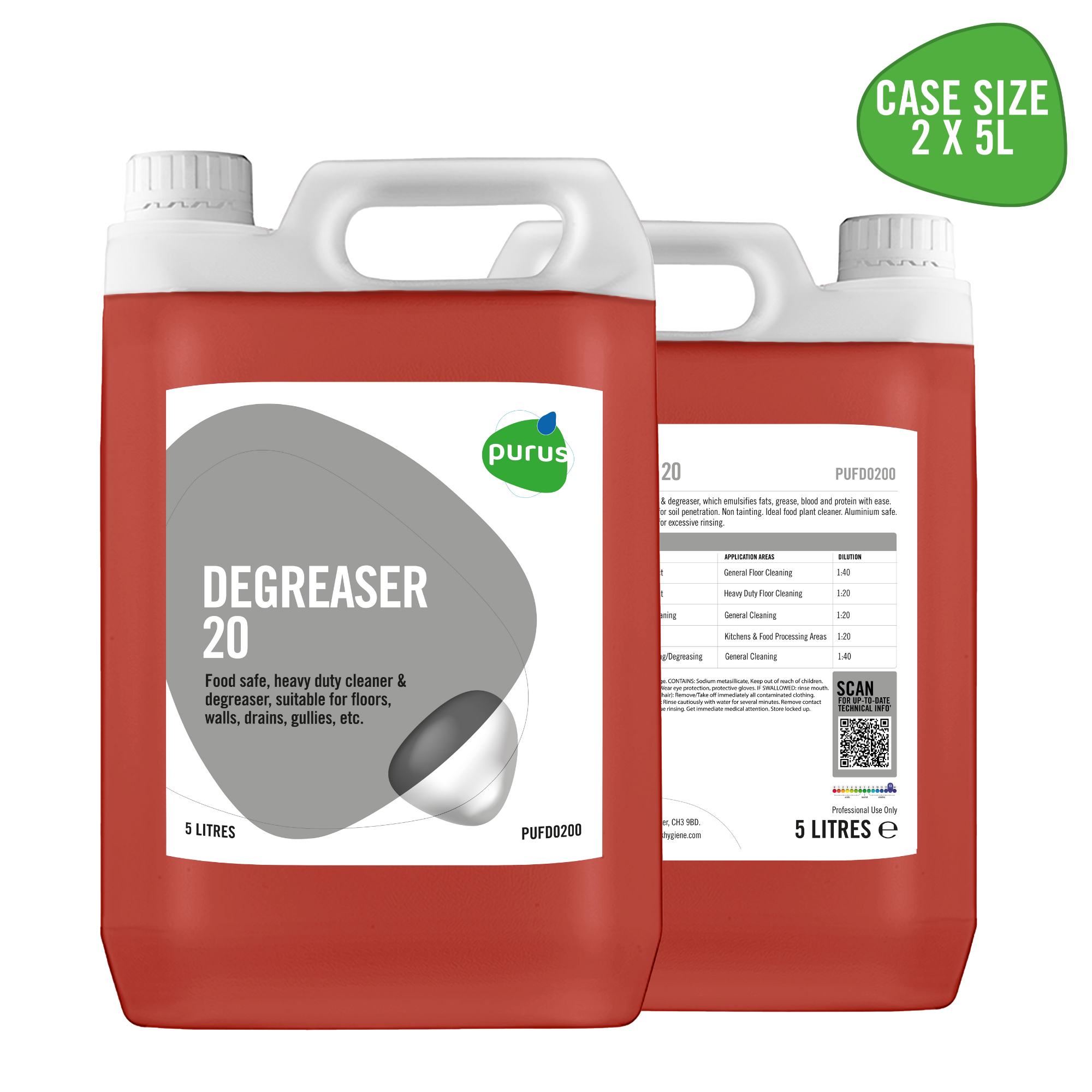 Purus Heavy Duty Degreaser 20 | 2 x 5 Ltr