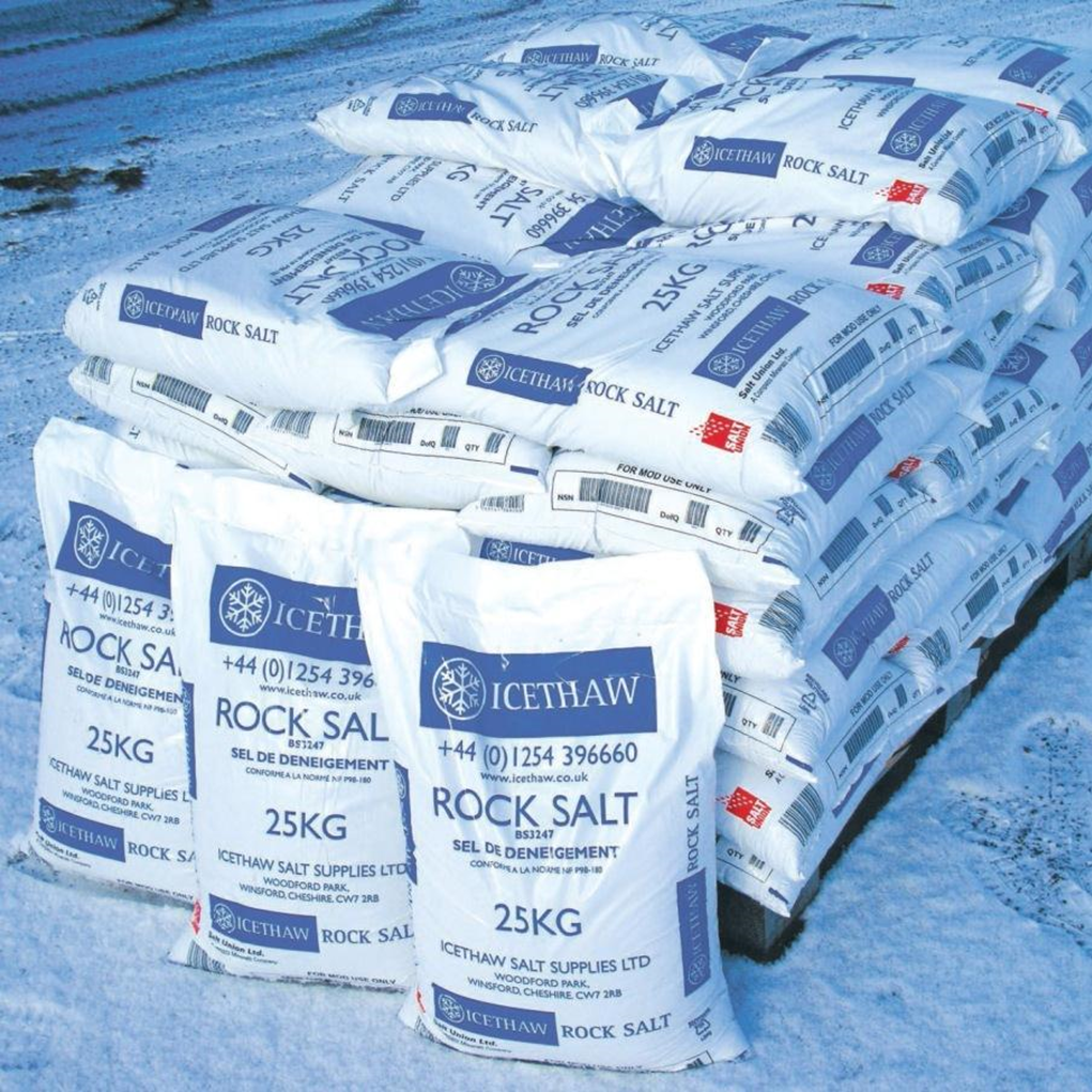 Full Pallet - Pure White Rock Salt | 40 x 25KG Bags