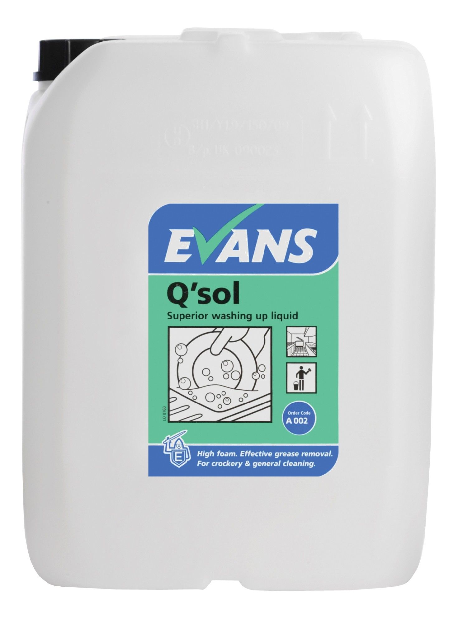 Evans Q'sol - High Strength Washing Up Liquid 20 Ltr