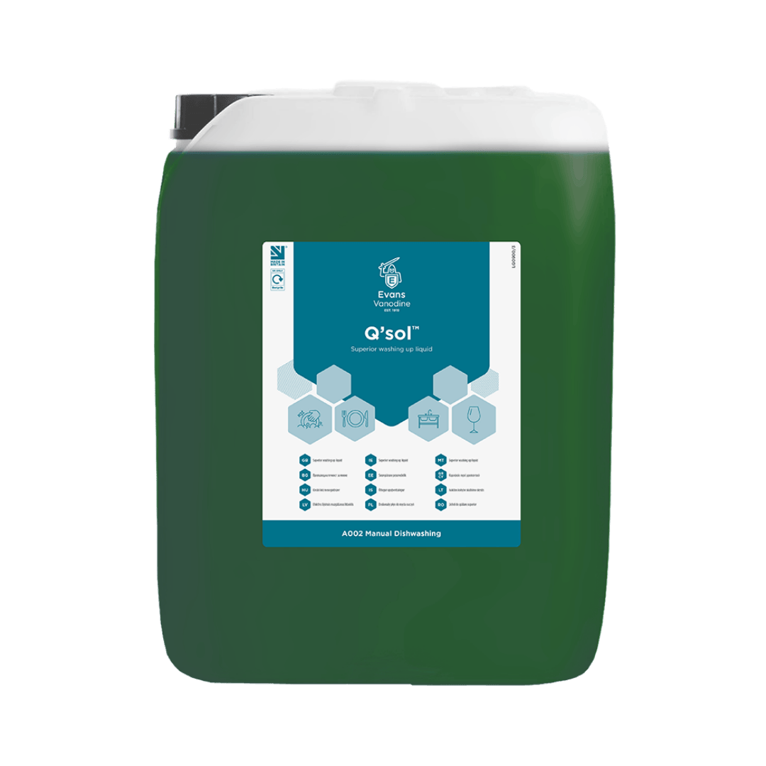 Evans Q'sol - High Strength Washing Up Liquid 20 Ltr