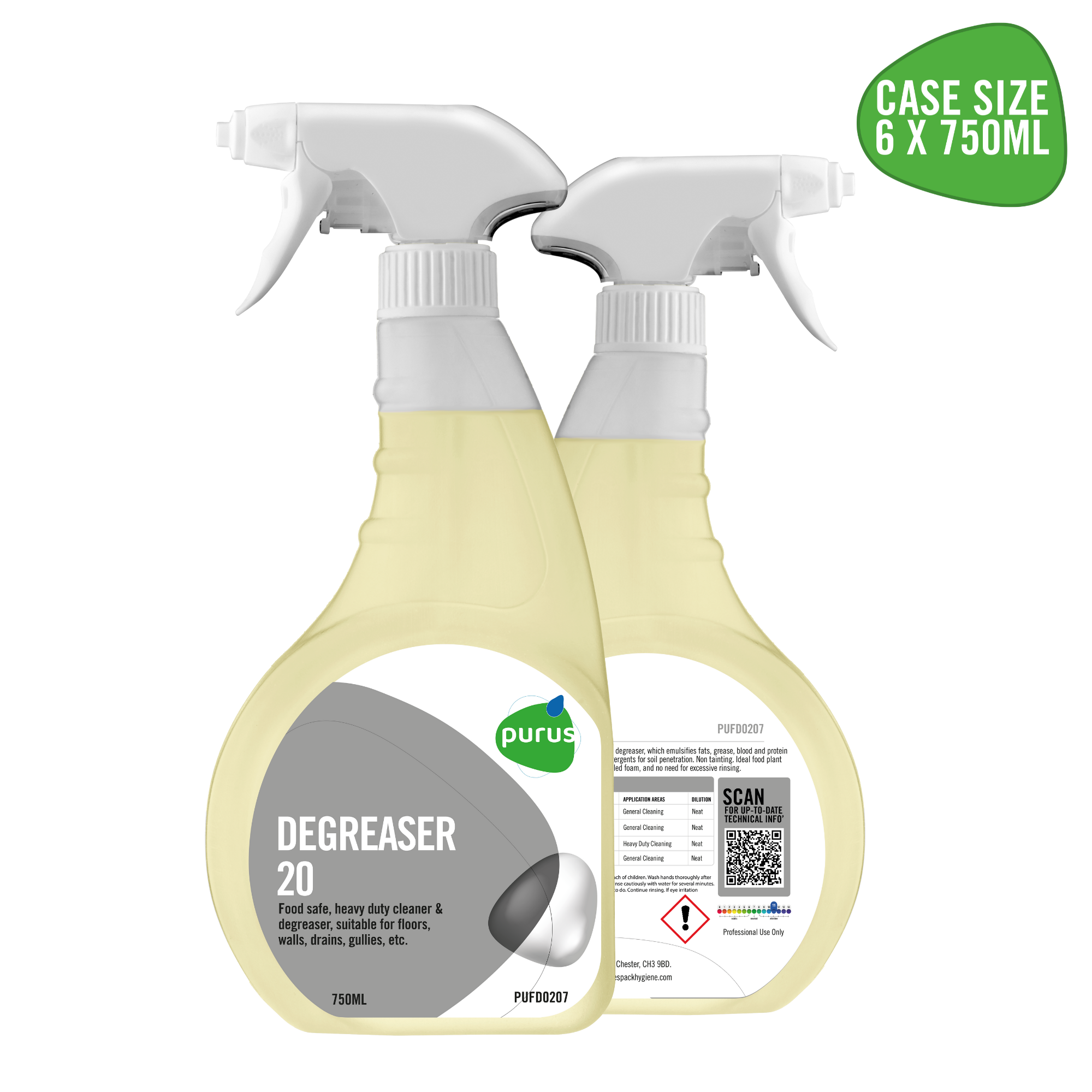 Purus Foodsafe Heavy Duty Degreaser 20 | 6 x 750 ML