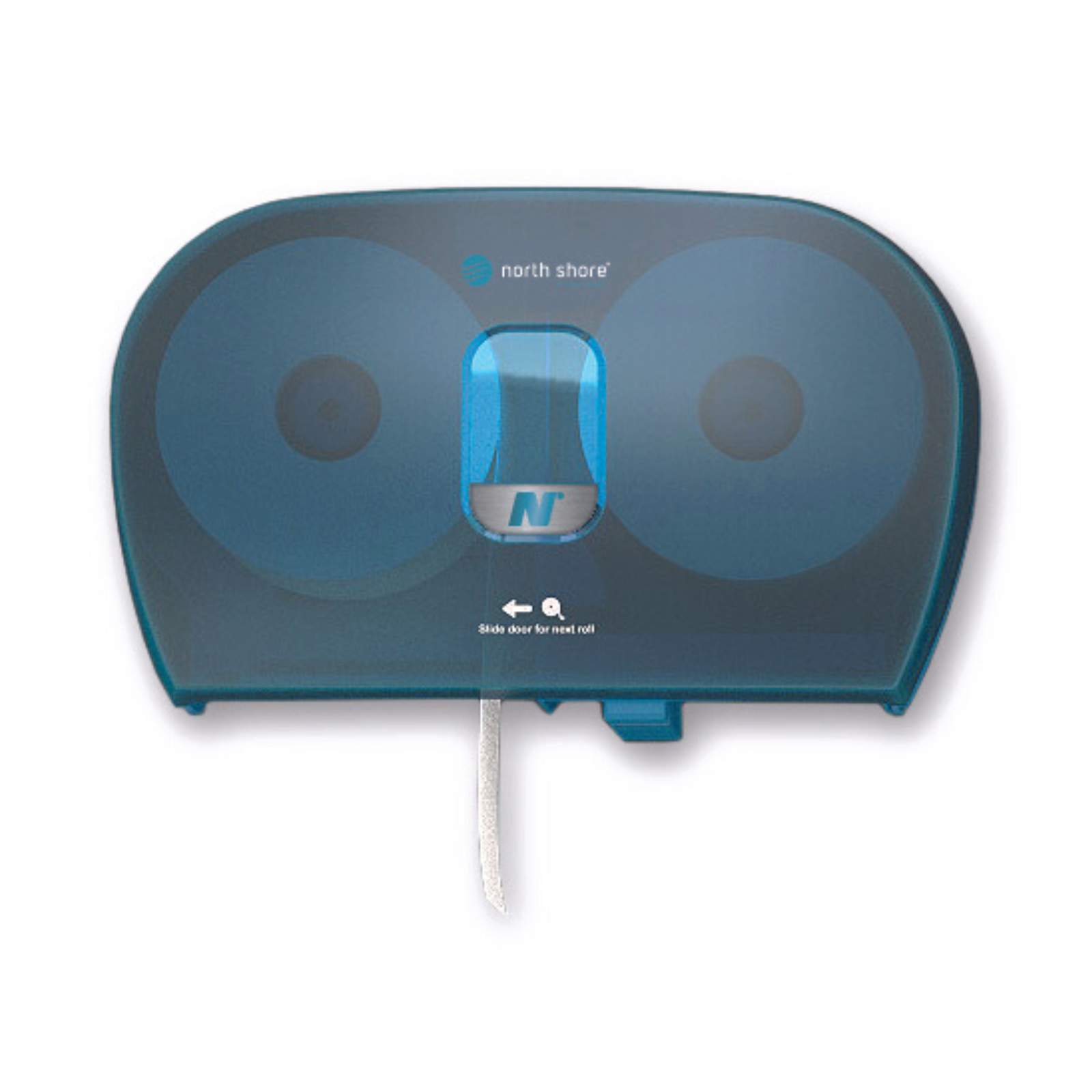 North Shore Side By Side Toilet Roll Dispenser - Blue Translucent