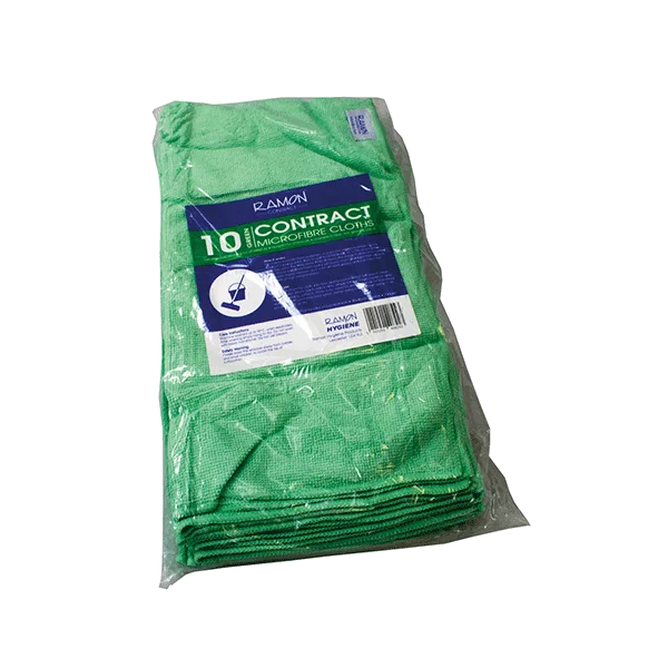 Contract Microfibre Cloths 40 x 40cm - Green