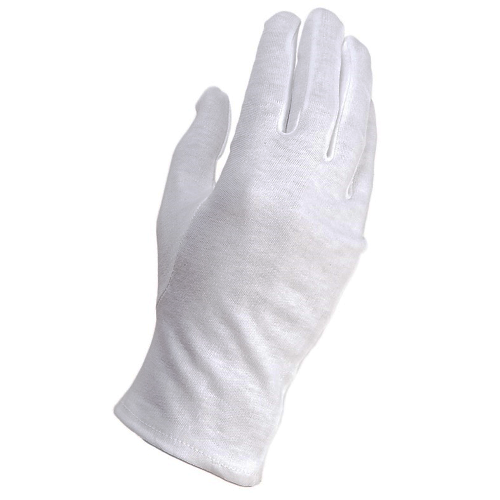 White Cotton Forchette Gloves