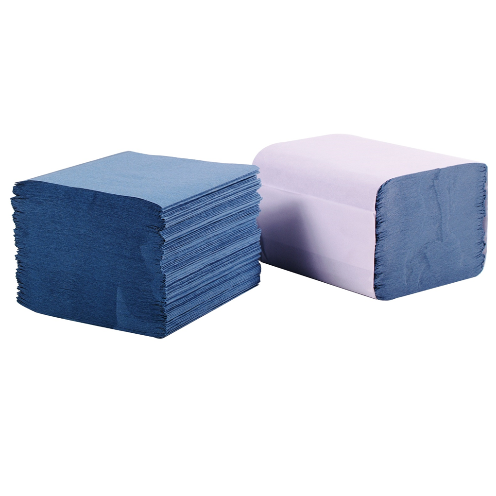 Interfold Paper Hand Towels - 1 Ply Blue Mini 