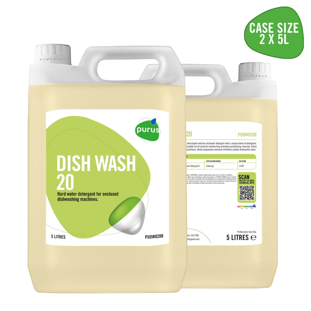 Purus Hard Water Dish Wash Detergent 20 | 2 x 5 Ltr