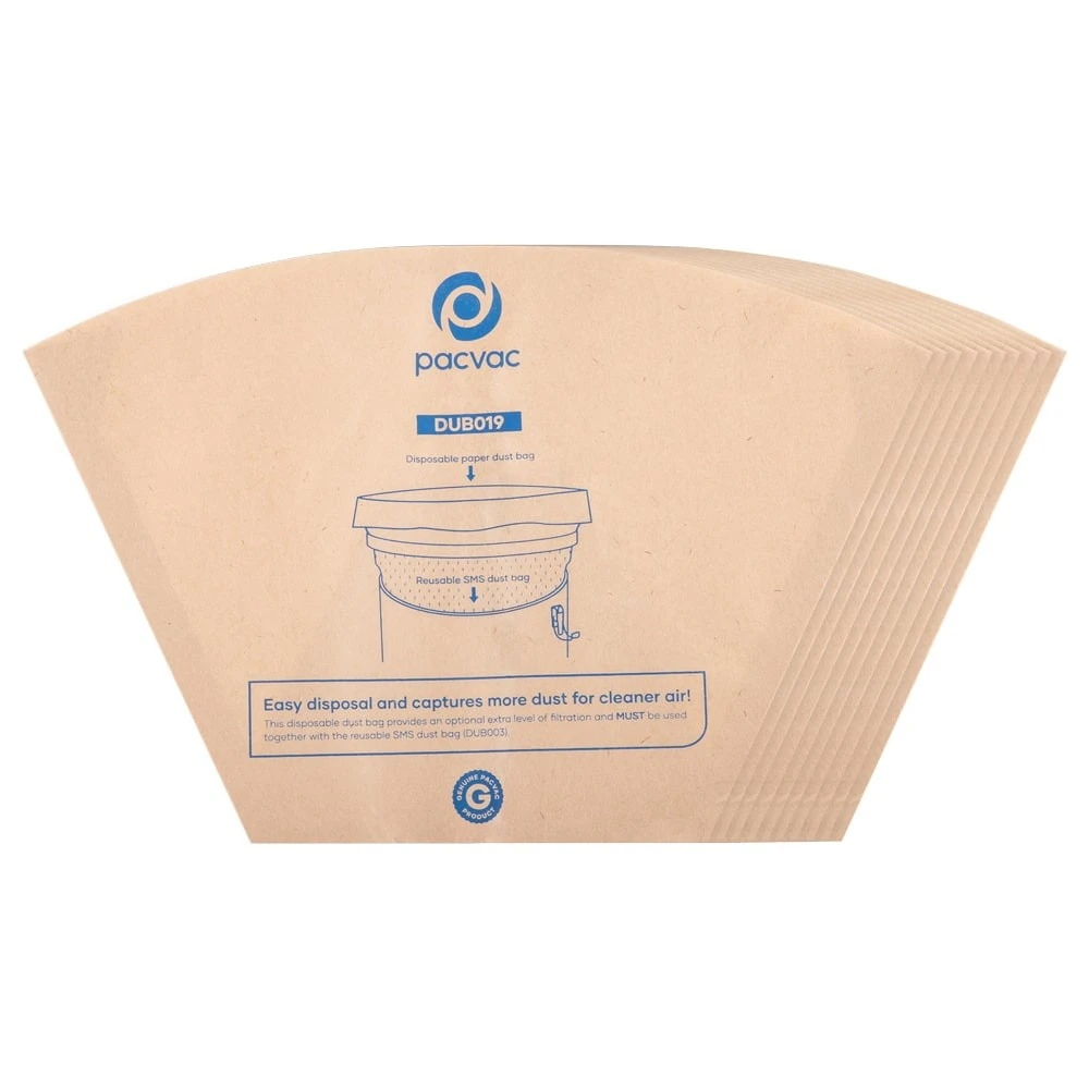 Pacvac - Disposable paper dust bag 5L (10pk)