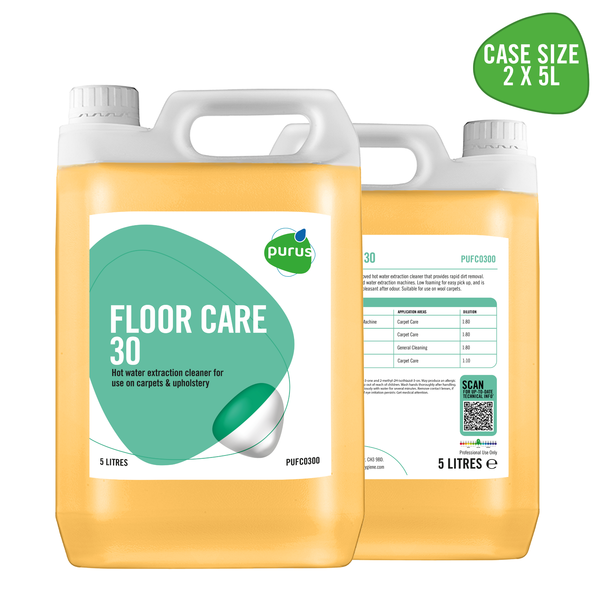 Purus Carpet & Upholstery Cleaner 30 | 2 x 5 Ltr