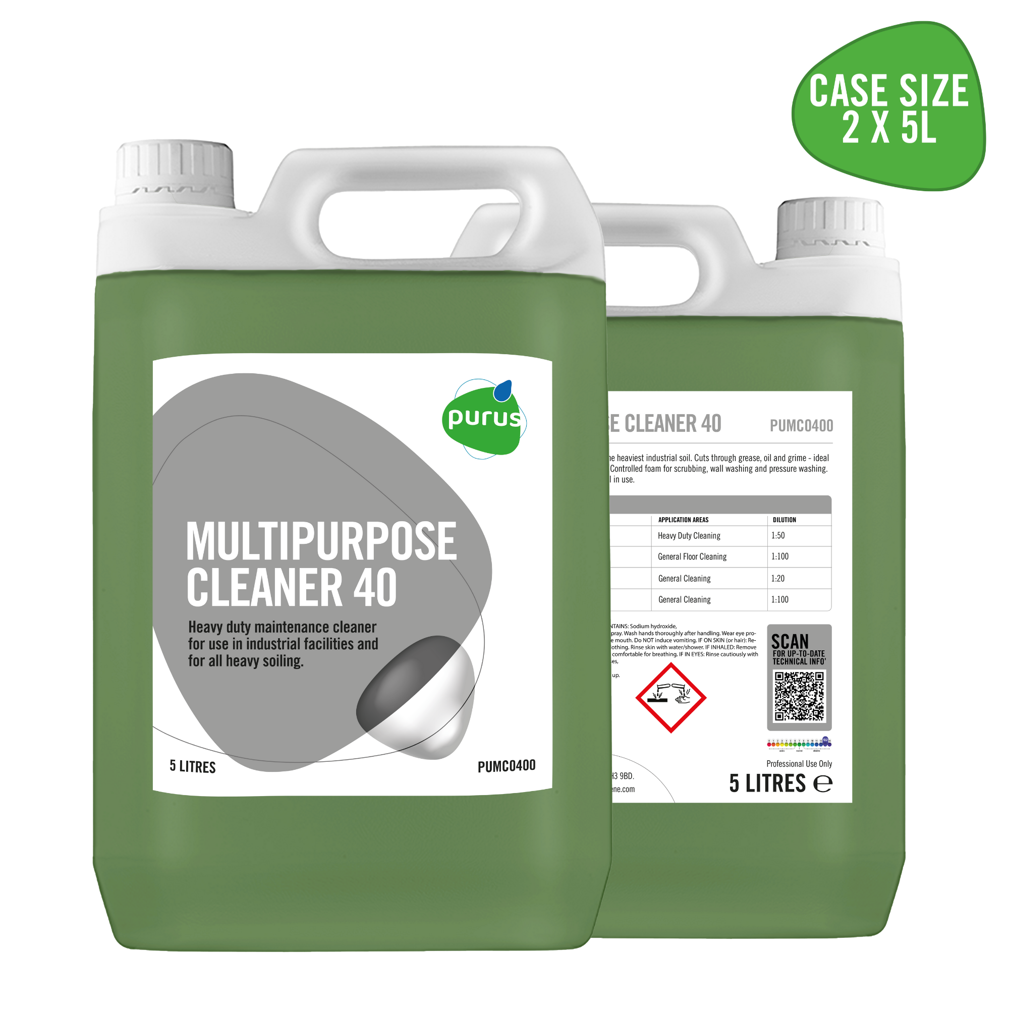 Purus Heavy Duty Multi-Purpose Cleaner 40 | 2 x 5 Ltr