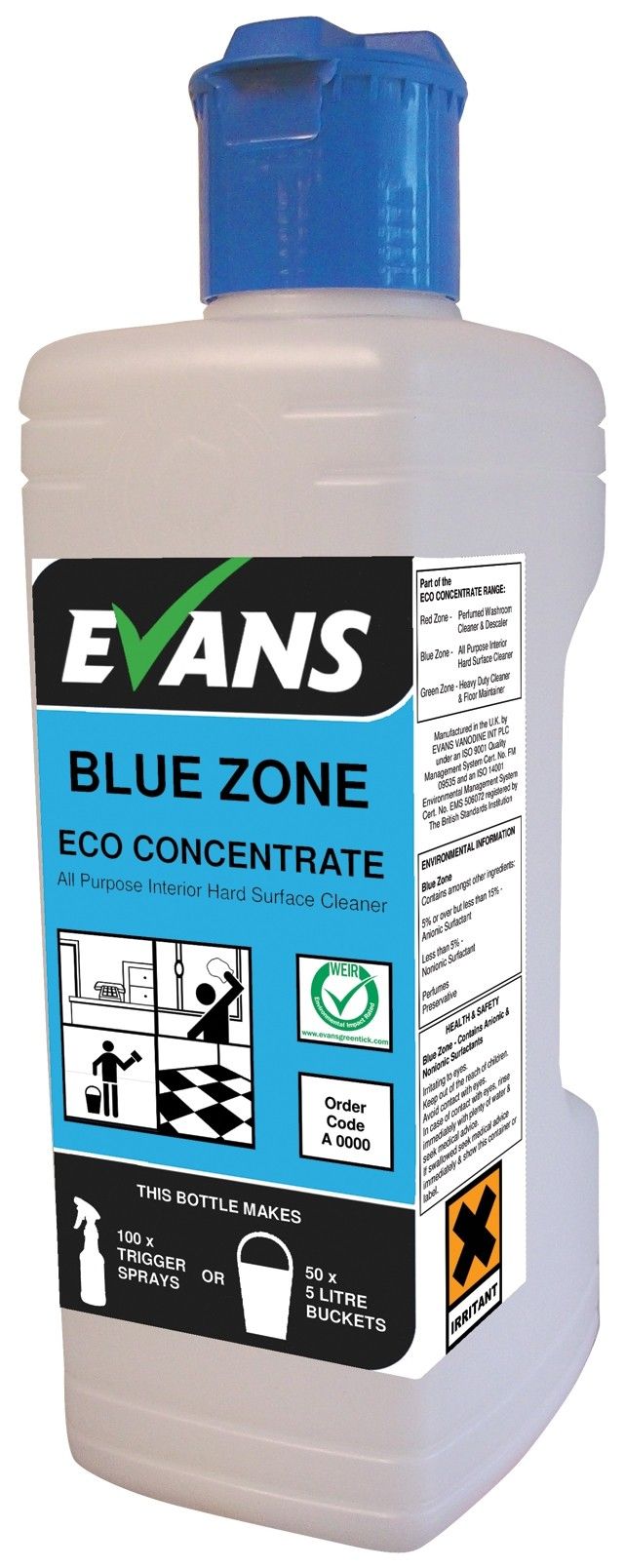 Evans Eco Concentrate - EC6 All-Purpose Blue Zone 1 Ltr