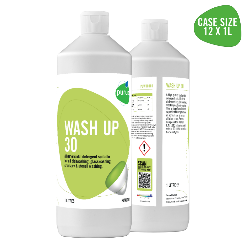 Purus Bactericidal Wash Up Detergent 30 | 12 x 1L