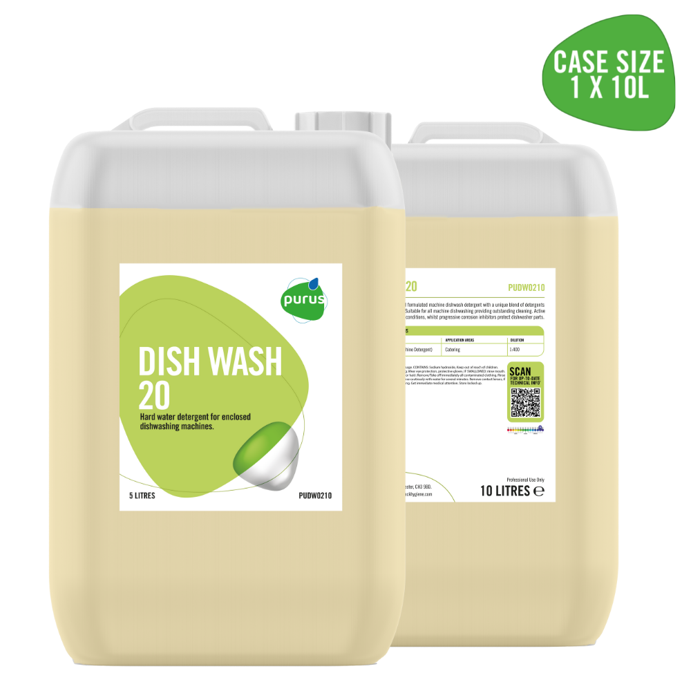 Purus Hard Water Dish Wash Detergent 20 | 1 x 10 Ltr