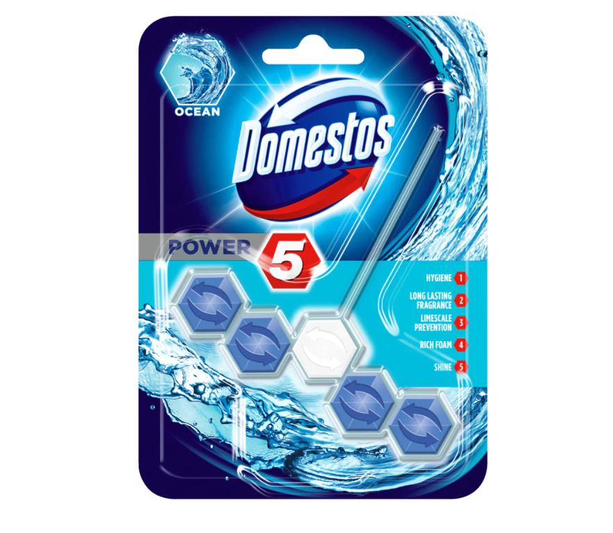 Toilet Rim Clips - Domestos Power 5 - Ocean