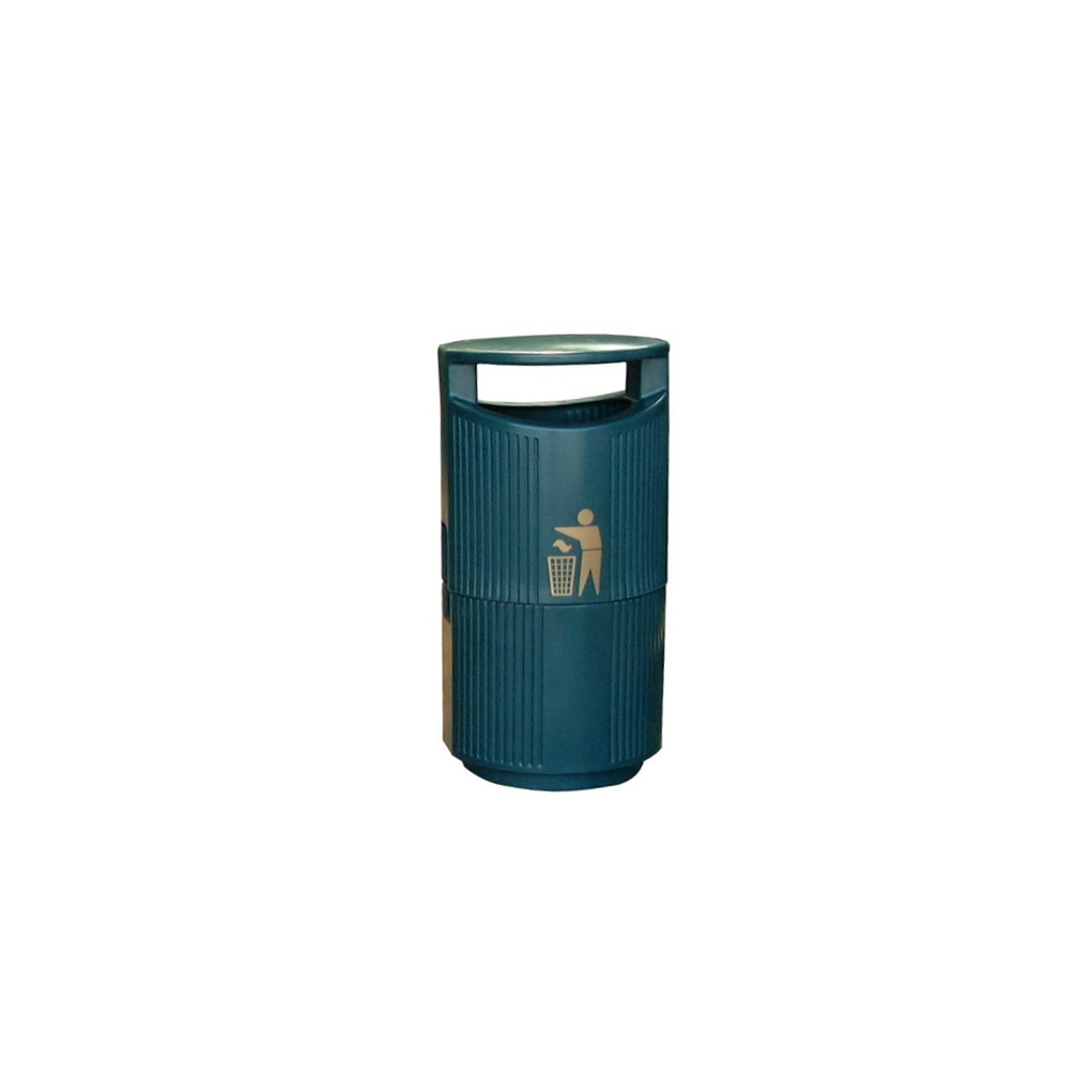 River Series Hooded Outdoor Waste Bin - Green