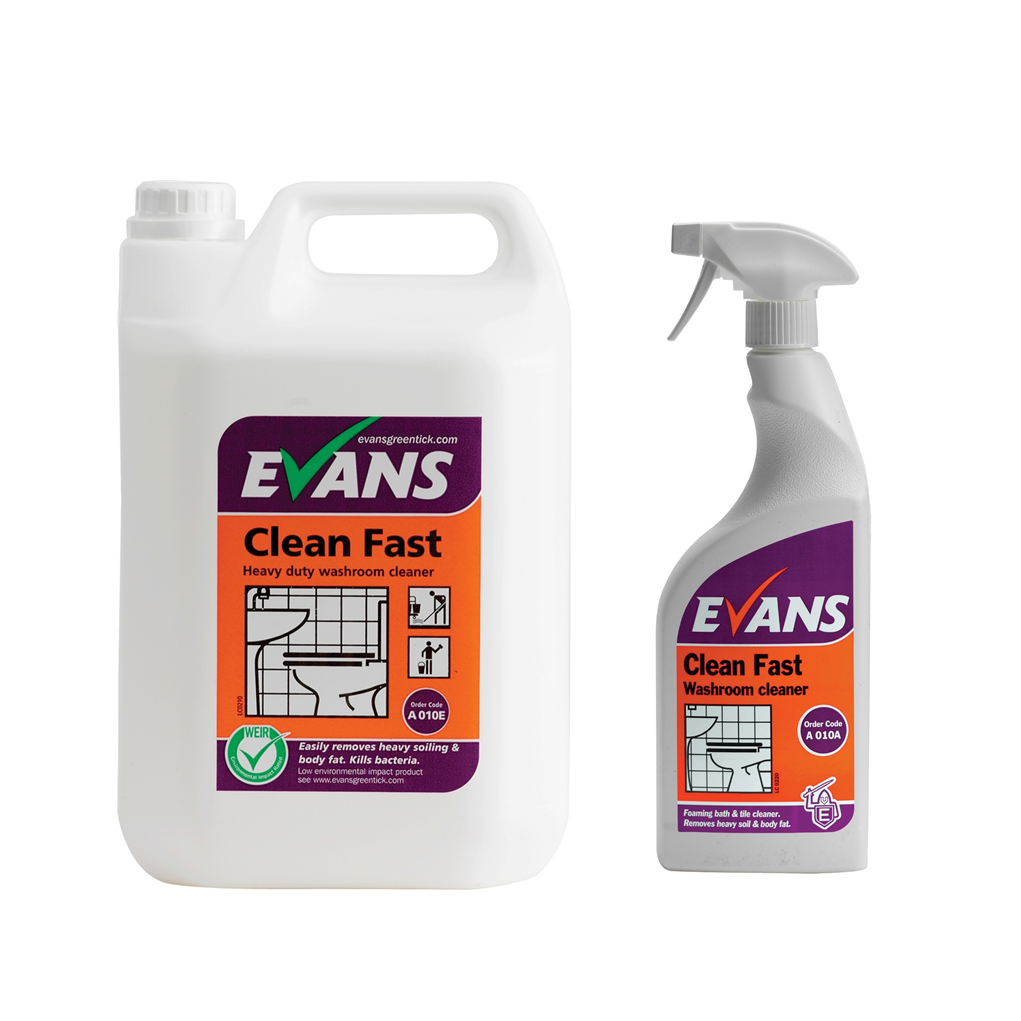 Evans Clean Fast - Heavy Duty Washroom Cleaner 750ml RTU