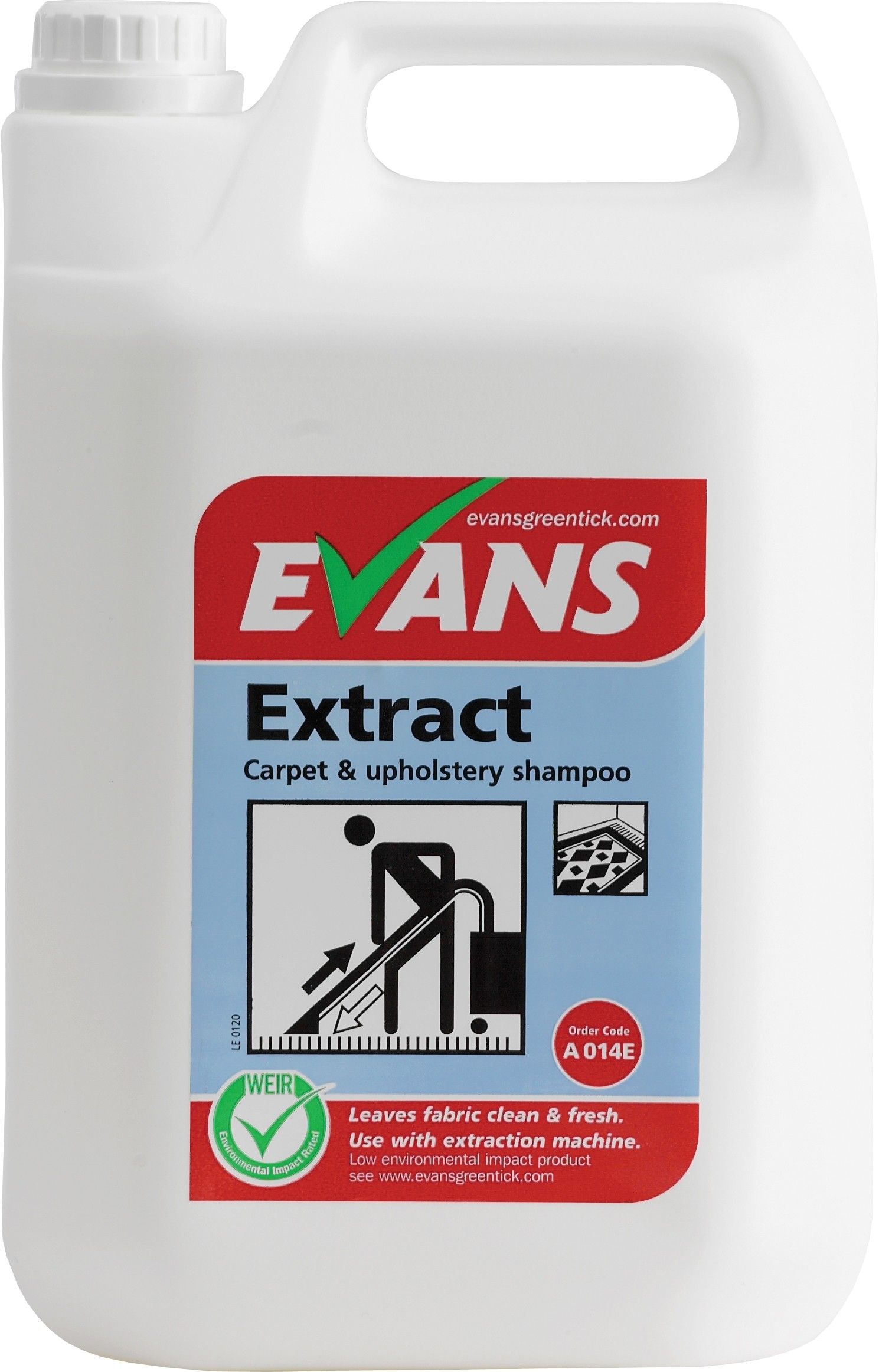 Evans Extract Pro - Carpet & Upholstery Shampoo 5 Ltr