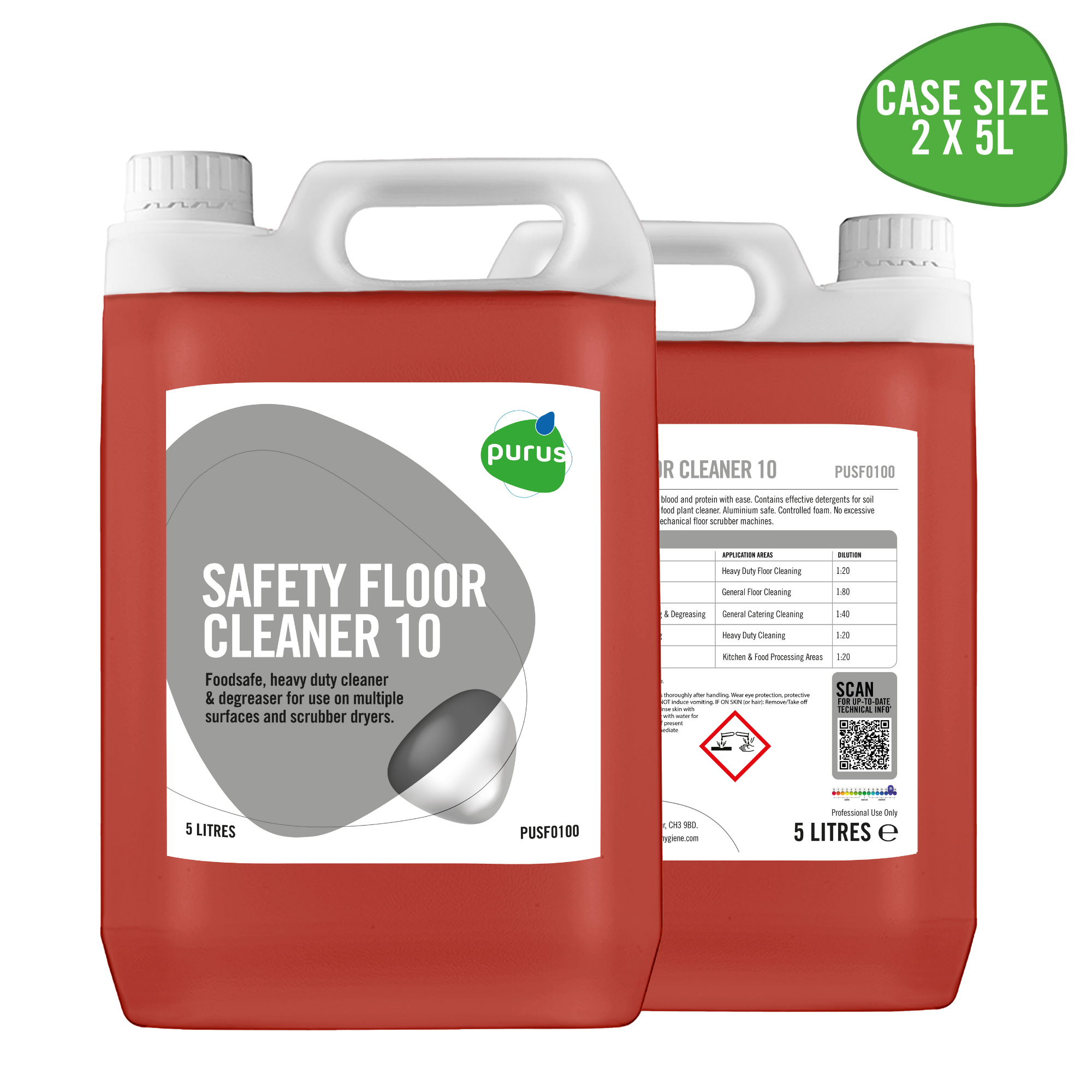 Purus Foodsafe Safety Floor Cleaner 10 | 2 x 5 Ltr