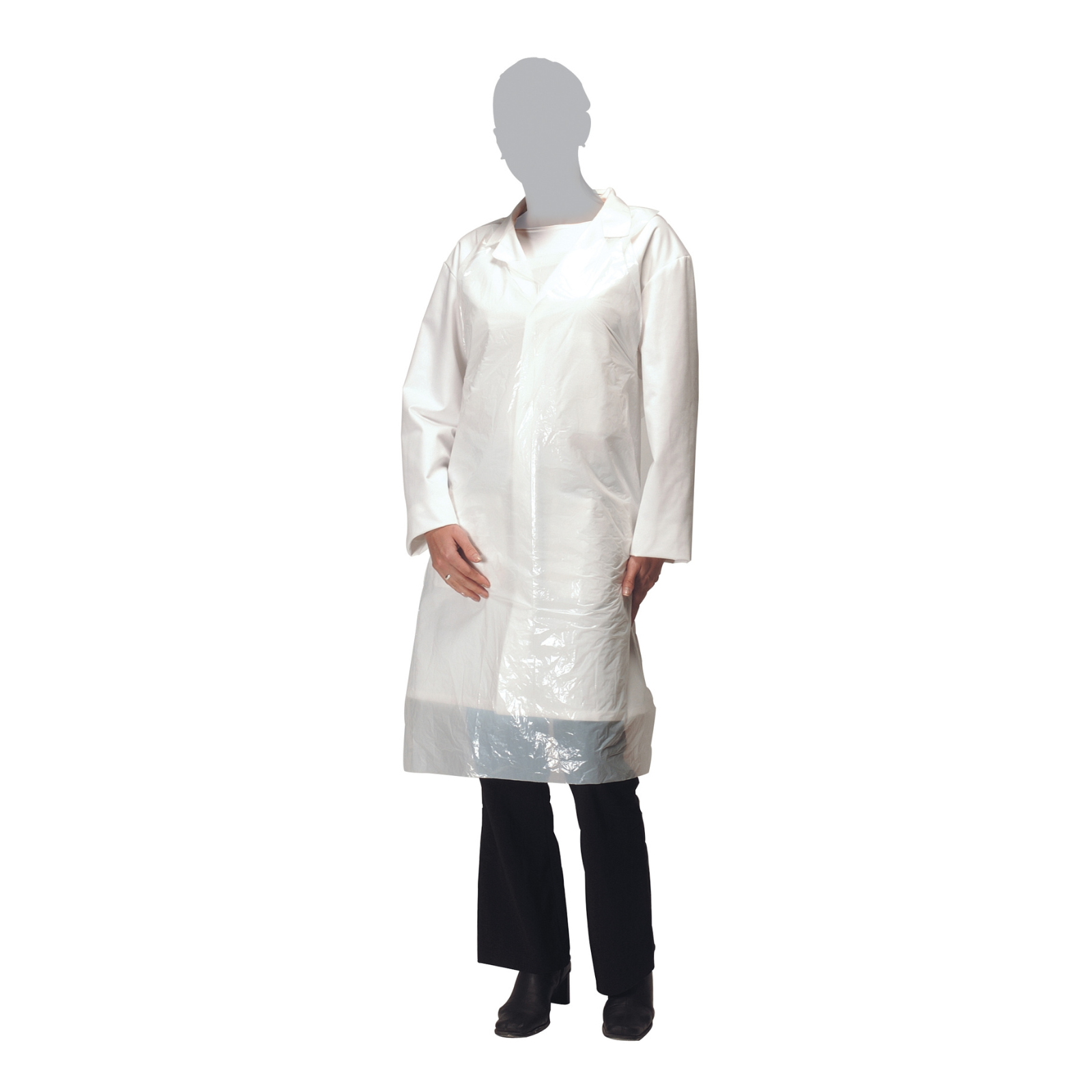 51" Polythene Disposable Aprons- White - Flat Packed - Heavy Duty