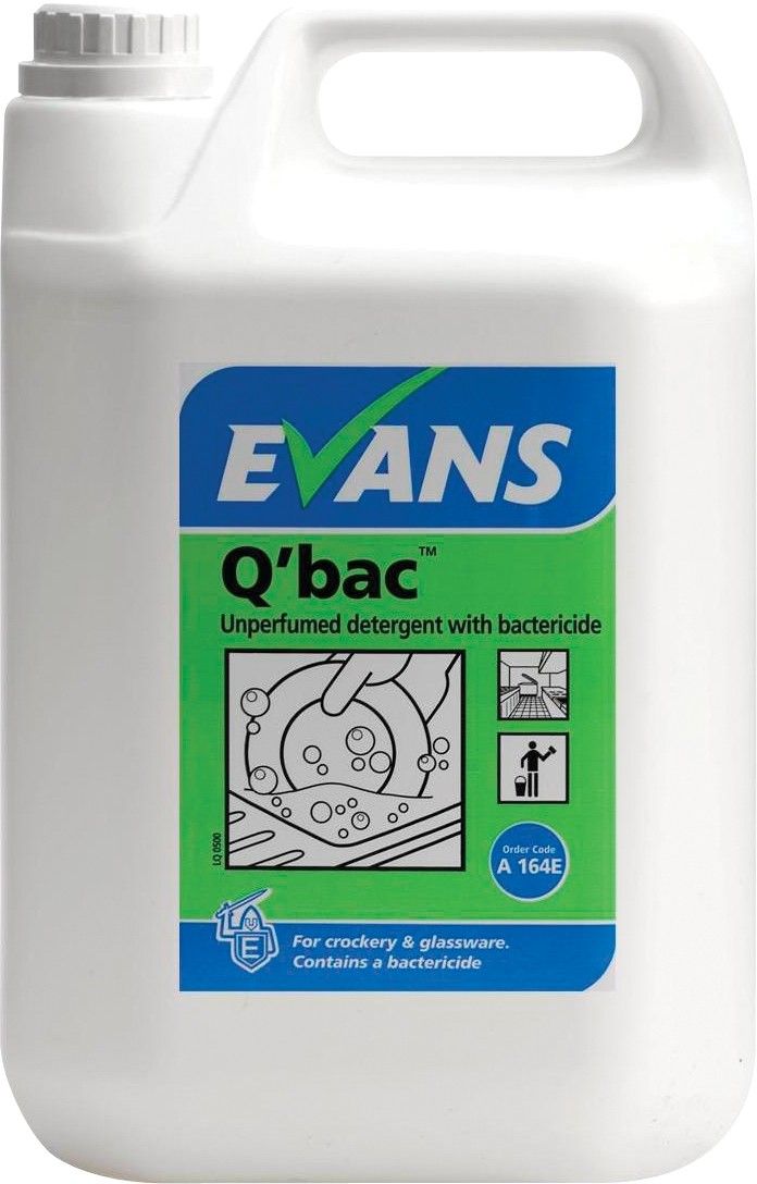 Evans Q'bac - Unperfumed Washing Up Liquid 5 Ltr