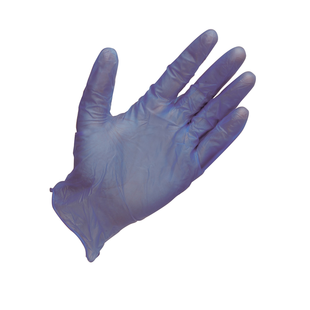 Large Powder Free Blue Vinyl Gloves