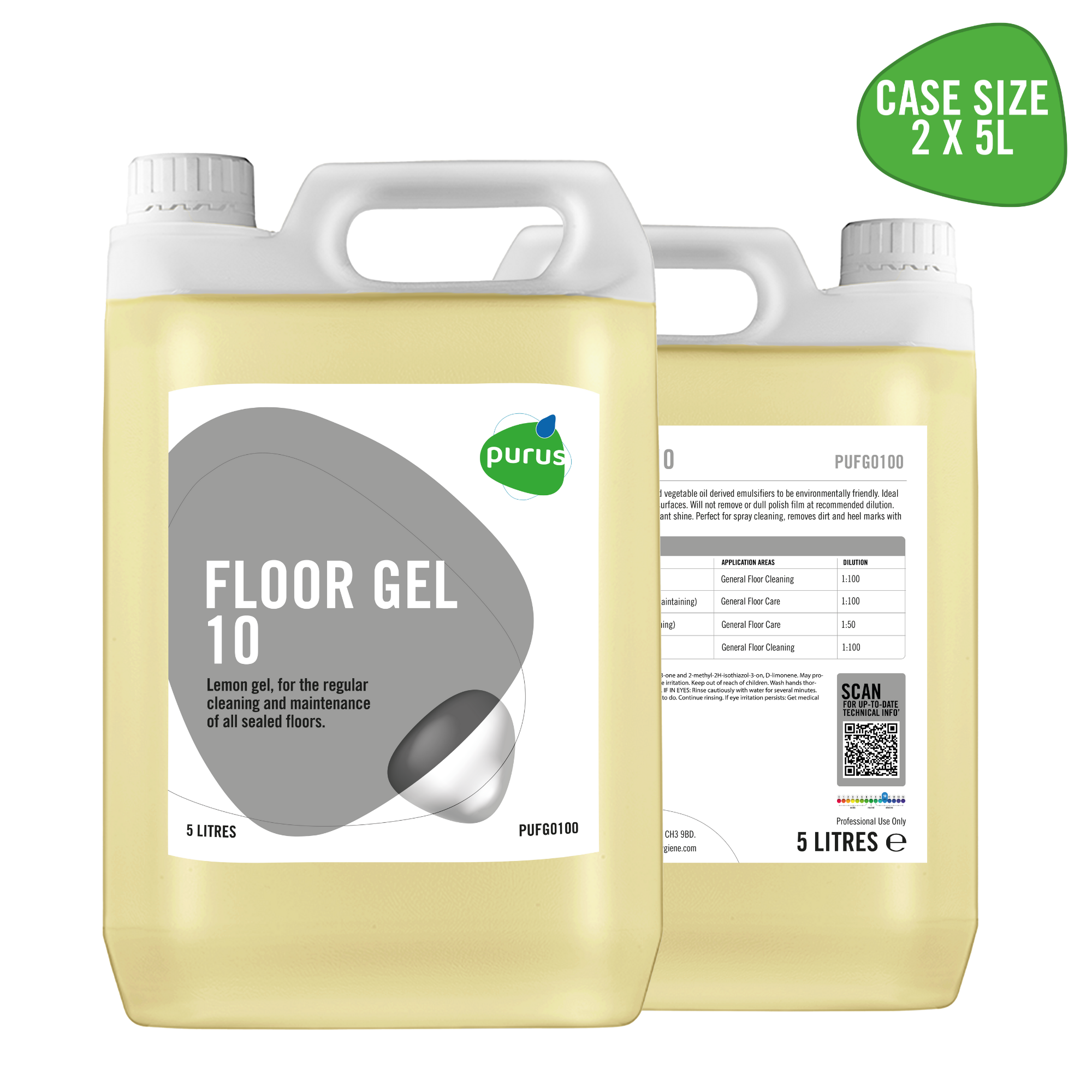 Purus Lemon Floor Gel 10 | 2 x 5 Ltr