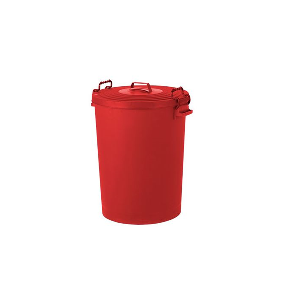 110 Ltr Plastic Dustbin With Lid - Red