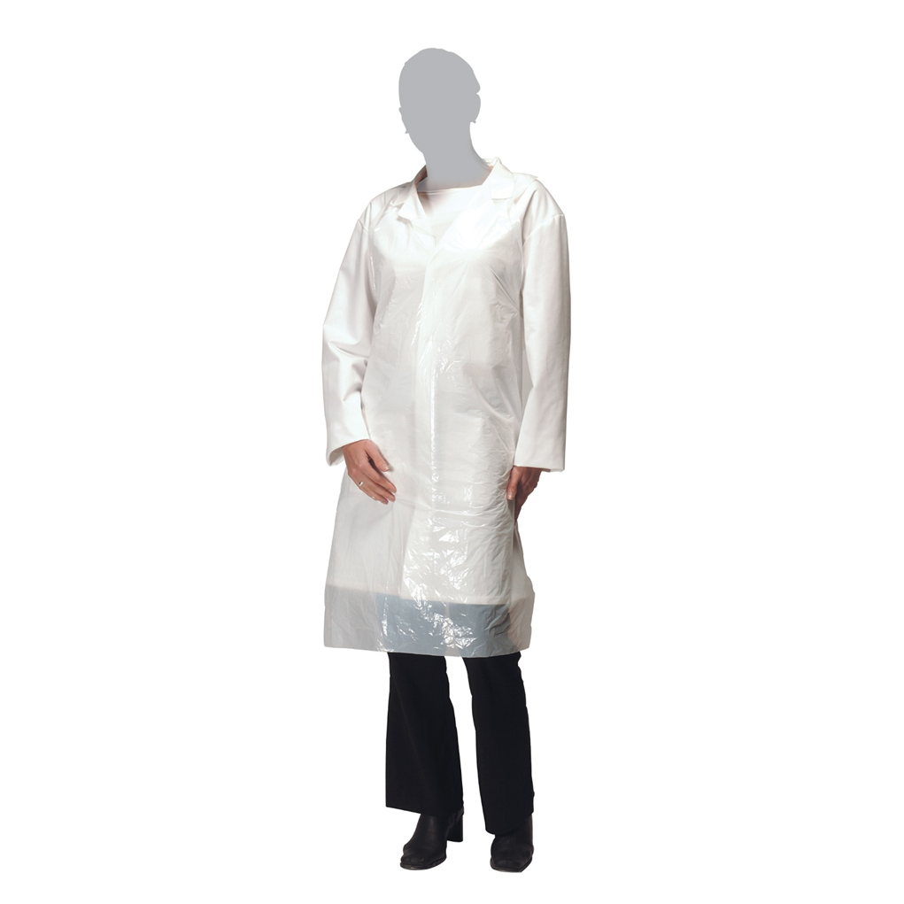 42" Polythene Disposable Aprons - White (On a roll)