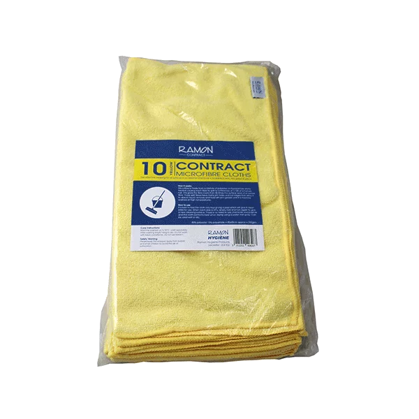 Contract Microfibre Cloths 40 x 40cm - Yellow