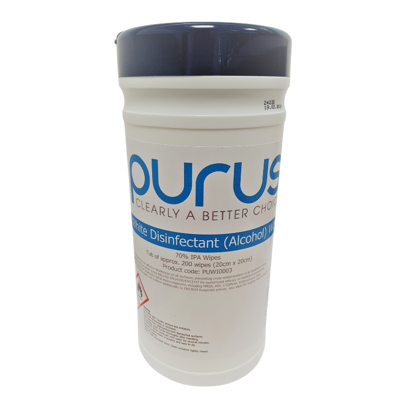 Purus Disinfectant Alcohol Wipes - Tub of 200