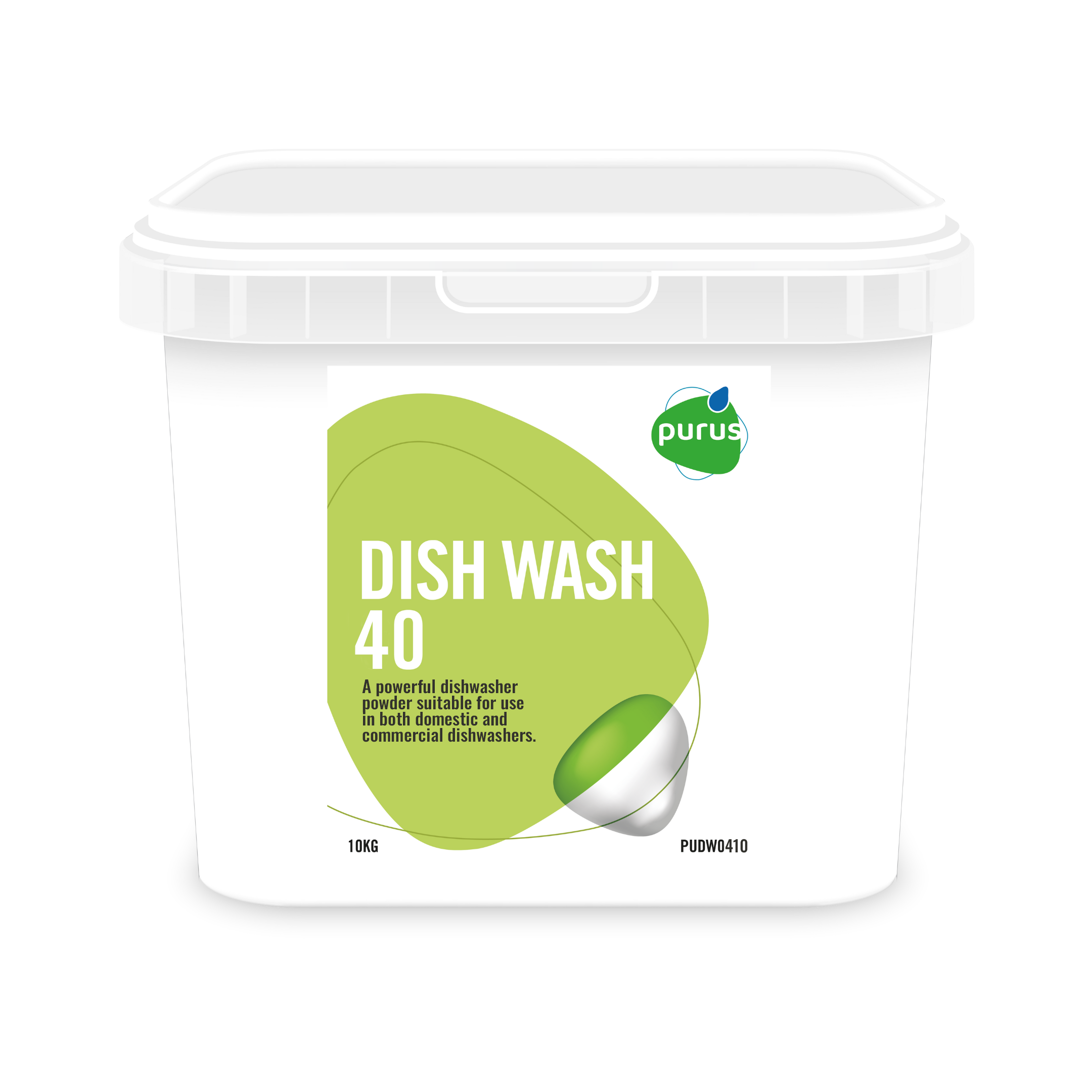 Purus Dishwash Powder with Bleach | 10KG Tub