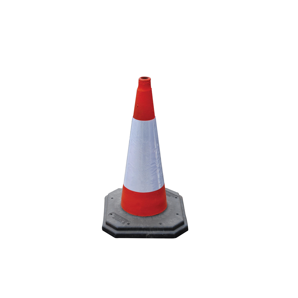 Rubber Base Traffic Cone - 1m