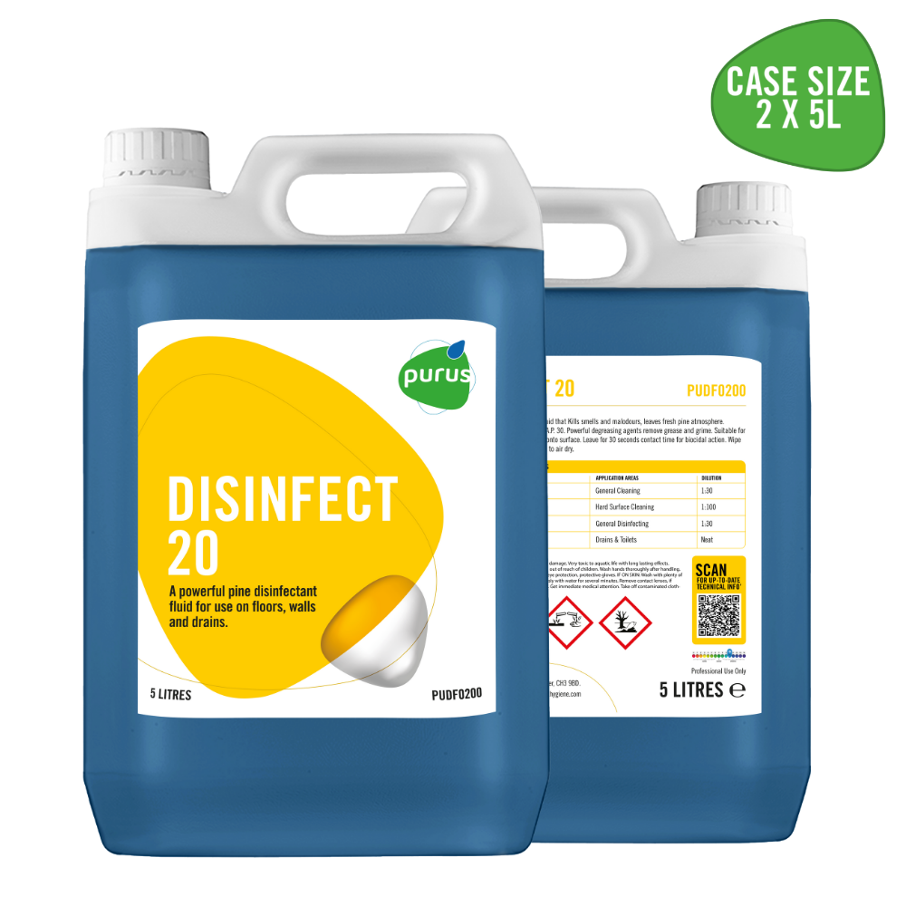 Purus Disinfect 20 - Pine Disinfectant 2 x 5 Ltr